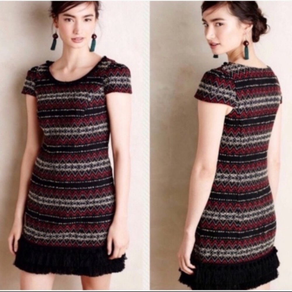 Anthropologie jinete fringe tassel dress Vanessa